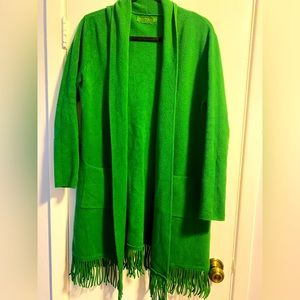 Green -fringed duster, super comfy and soft touch Gently worn